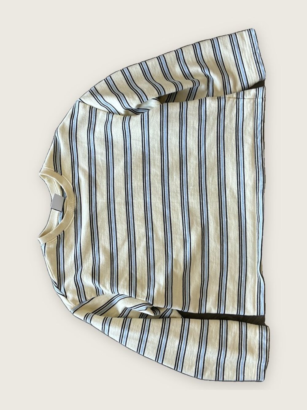 Bershka yellow Striped Long Sleeve Crew Neck Top S